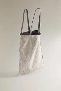 REVERSIBLE GINGHAM CHECK FABRIC SHOPPER BAG