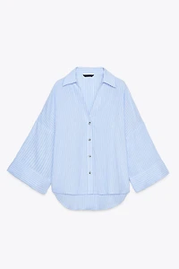 CHEMISE MANCHES LARGES AVEC LIN