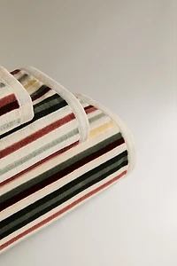 VELOUR STRIPED BATH TOWEL