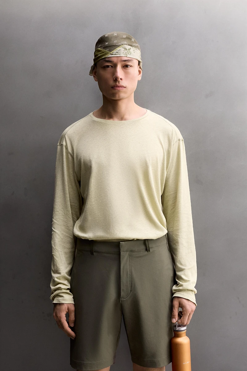 LIGHTWEIGHT LINEN COTTON BLEND T-SHIRT