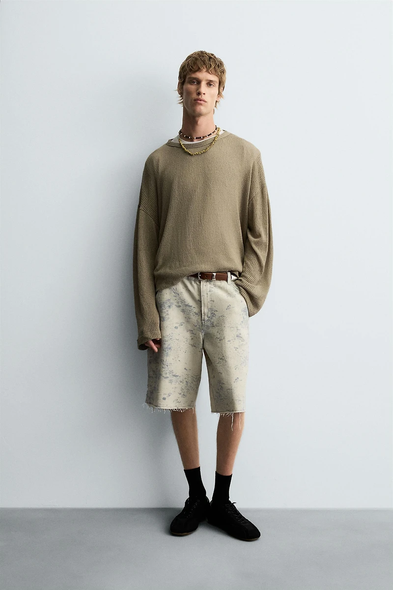 ABSTRACT PRINT CARPENTER POCKET BERMUDA SHORTS