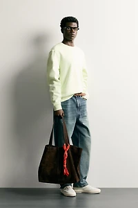 WAFFLE-TEXTURE REGULAR-FIT SWEATSHIRT