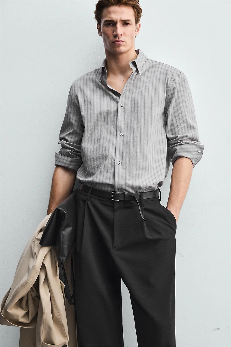 TEXTURED STRIPED SHIRT
