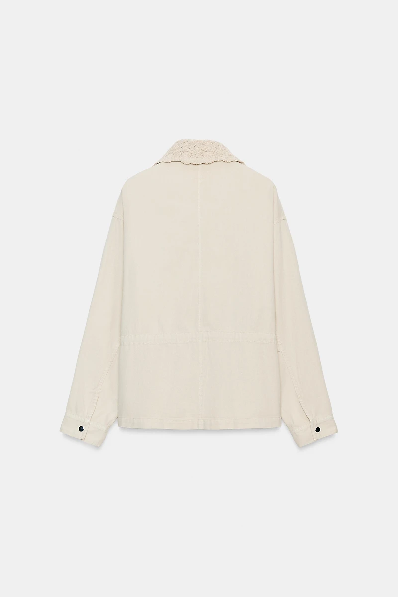 CROCHET LAPEL SAFARI JACKET