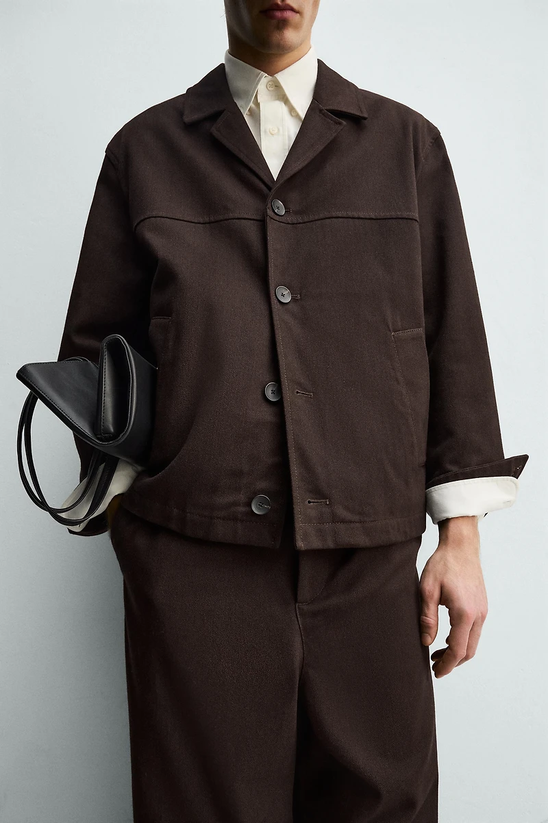 TEXTURED TWILL OVERSHIRT