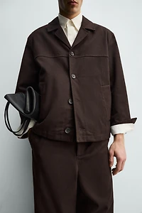 TEXTURED TWILL OVERSHIRT