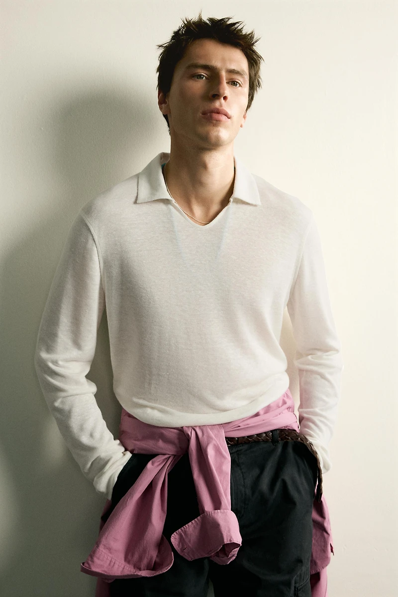 HEMP-VISCOSE BLEND REGULAR FIT POLO