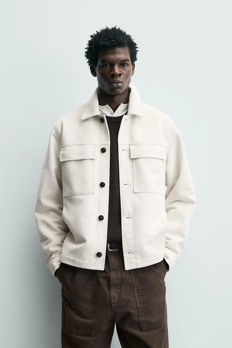 FAUX SUEDE OVERSHIRT