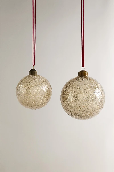 GLITTERY BALL CHRISTMAS TREE ORNAMENT