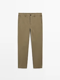Slim fit textured trousers