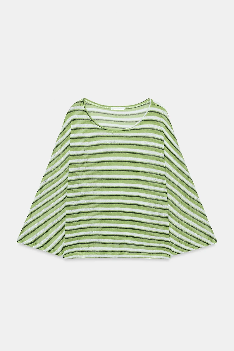 RUSTIC STRIPED CAPE T-SHIRT