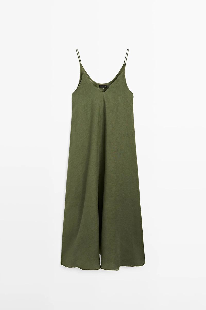 Flowing midi dress with thin straps
