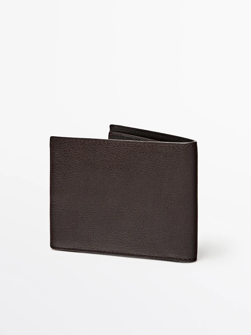 Portefeuille format paysage en cuir nappa