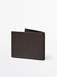 Portefeuille format paysage en cuir nappa