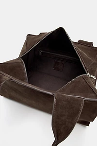 DOUBLE STRAP SPLIT LEATHER BAG