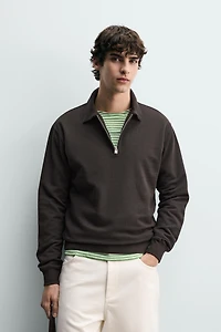 ZIP POLO SWEATSHIRT