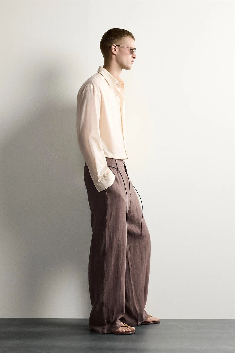 100% LINEN RELAXED FIT PANTS