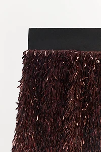 CONTRAST WAIST SEQUIN SHORTS