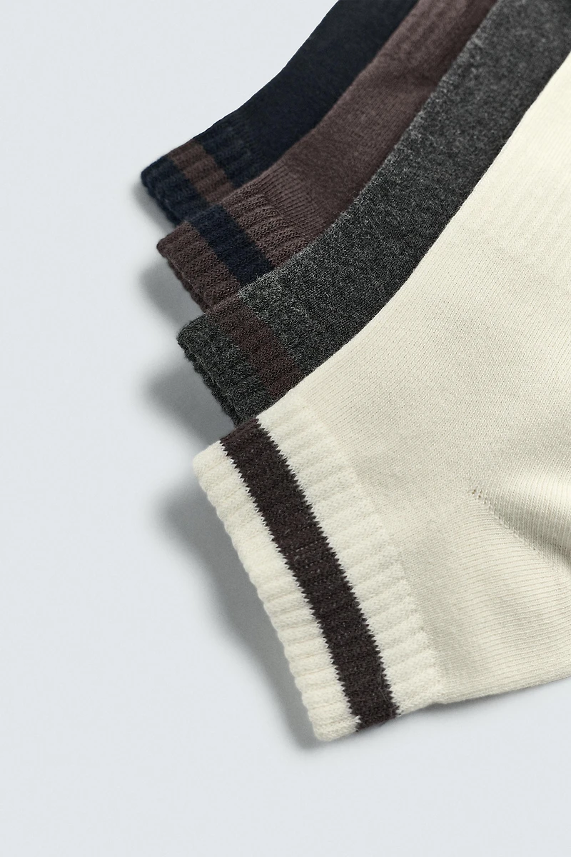 PACK OF 4 STRIPED ANKLE SOCKS