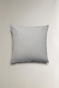 STRIPED SEERSUCKER PILLOWCASE WITH PIPING