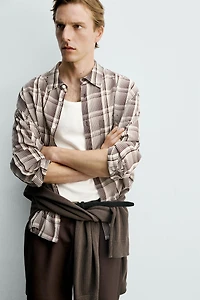 FLOWY PLAID SHIRT