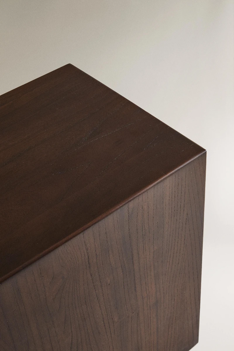 WOODEN CUBE SIDE TABLE