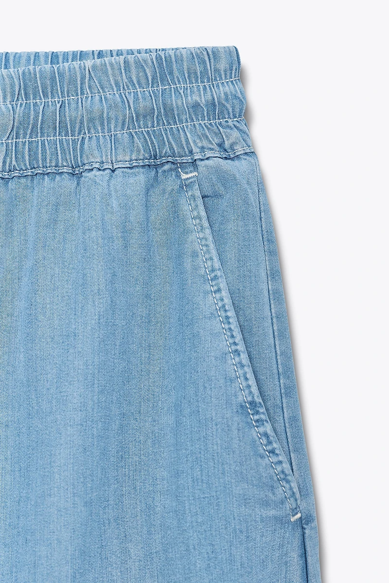 WIDE LEG ELASTIC WAIST PANTS