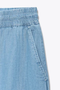 WIDE LEG ELASTIC WAIST PANTS