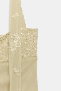 TOP HALTER BRODÉ