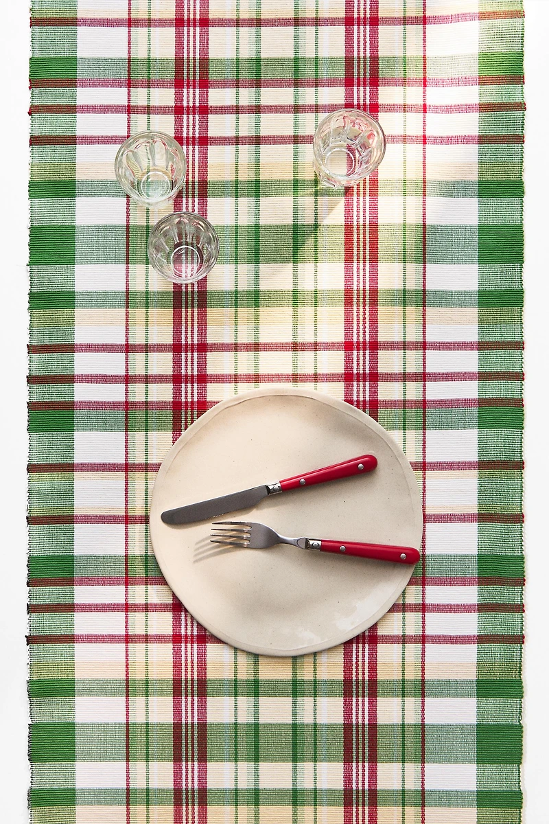 MULTICOLOR CHECKED TABLE RUNNER