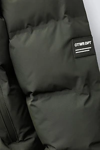 WATER REPELLENT PUFFER COAT WITH LABEL