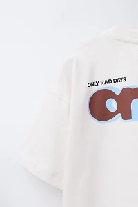 RAISED TEXT PRINT T-SHIRT