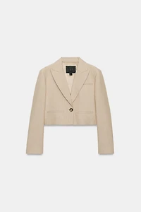 ZW COLLECTION STRIPED CROPPED BLAZER