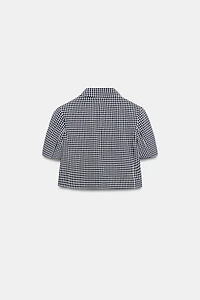 SHORT GINGHAM BLAZER