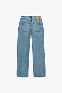 JEAN Z.09 DROIT CHEVILLE TAILLE HAUTE CEINTURE CROISÉE
