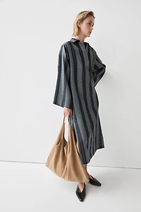 Striped linen cotton blend kaftan