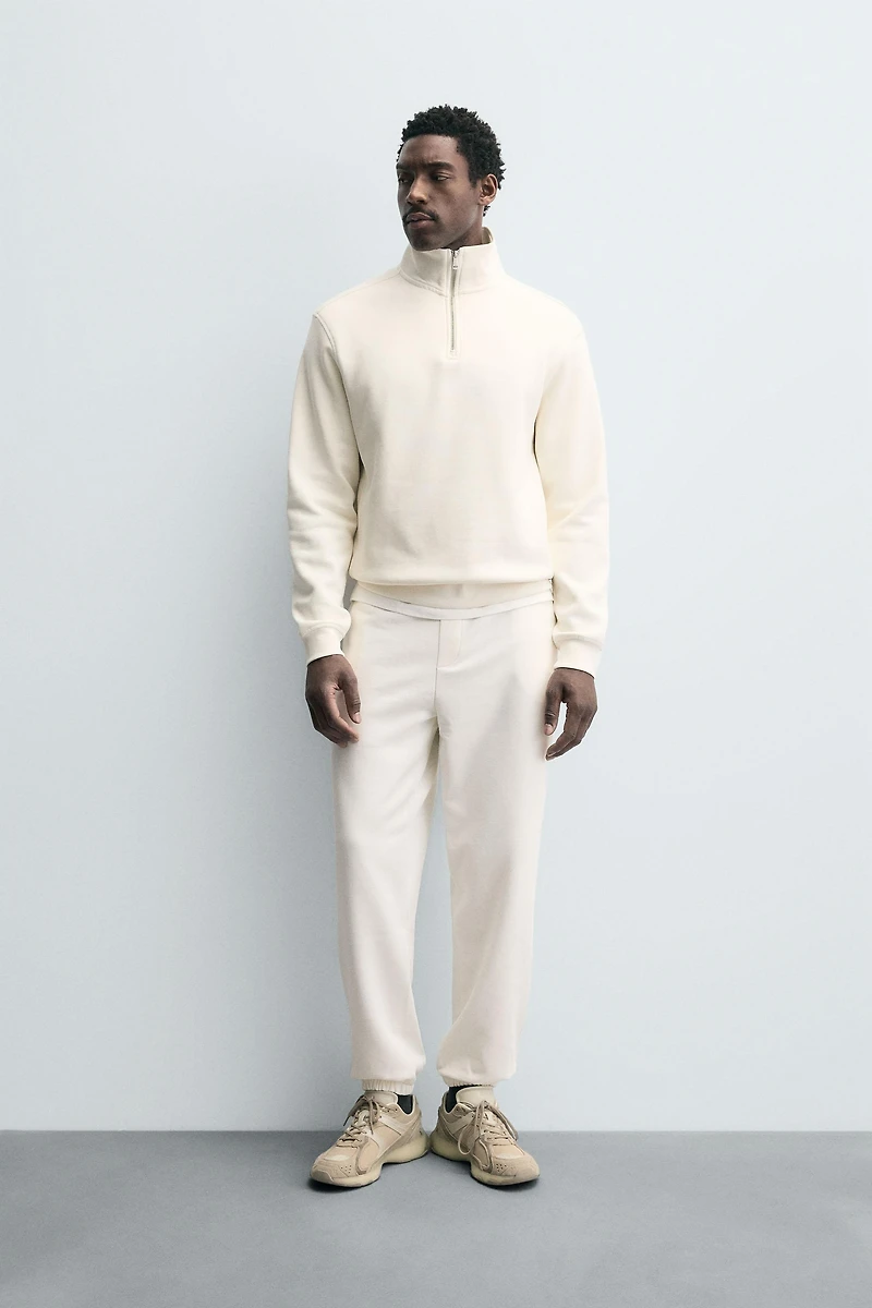 SWEAT COL ZIPPÉ BASIQUE