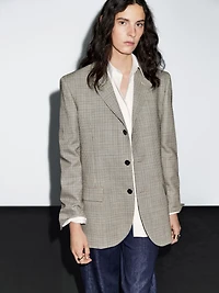 100% wool houndstooth blazer