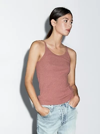 100% cotton marl strappy top