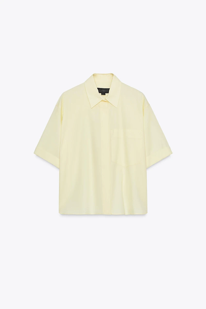 CHEMISE EN POPELINE À POCHE