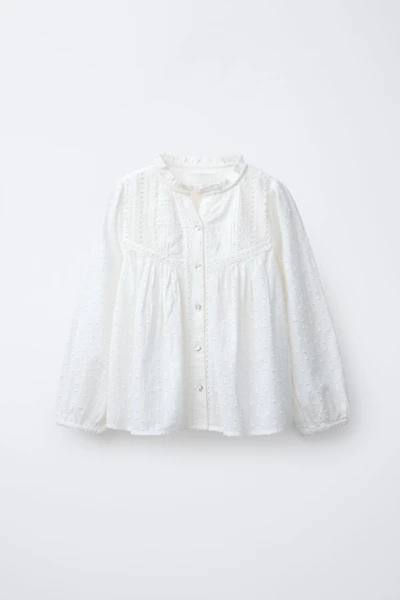 ROMANTIC SWISS DOT SHIRT