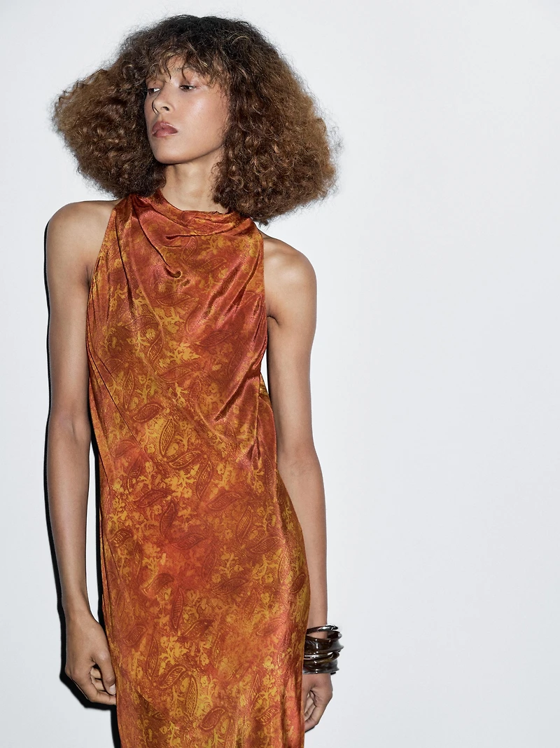 Long flowing printed dress