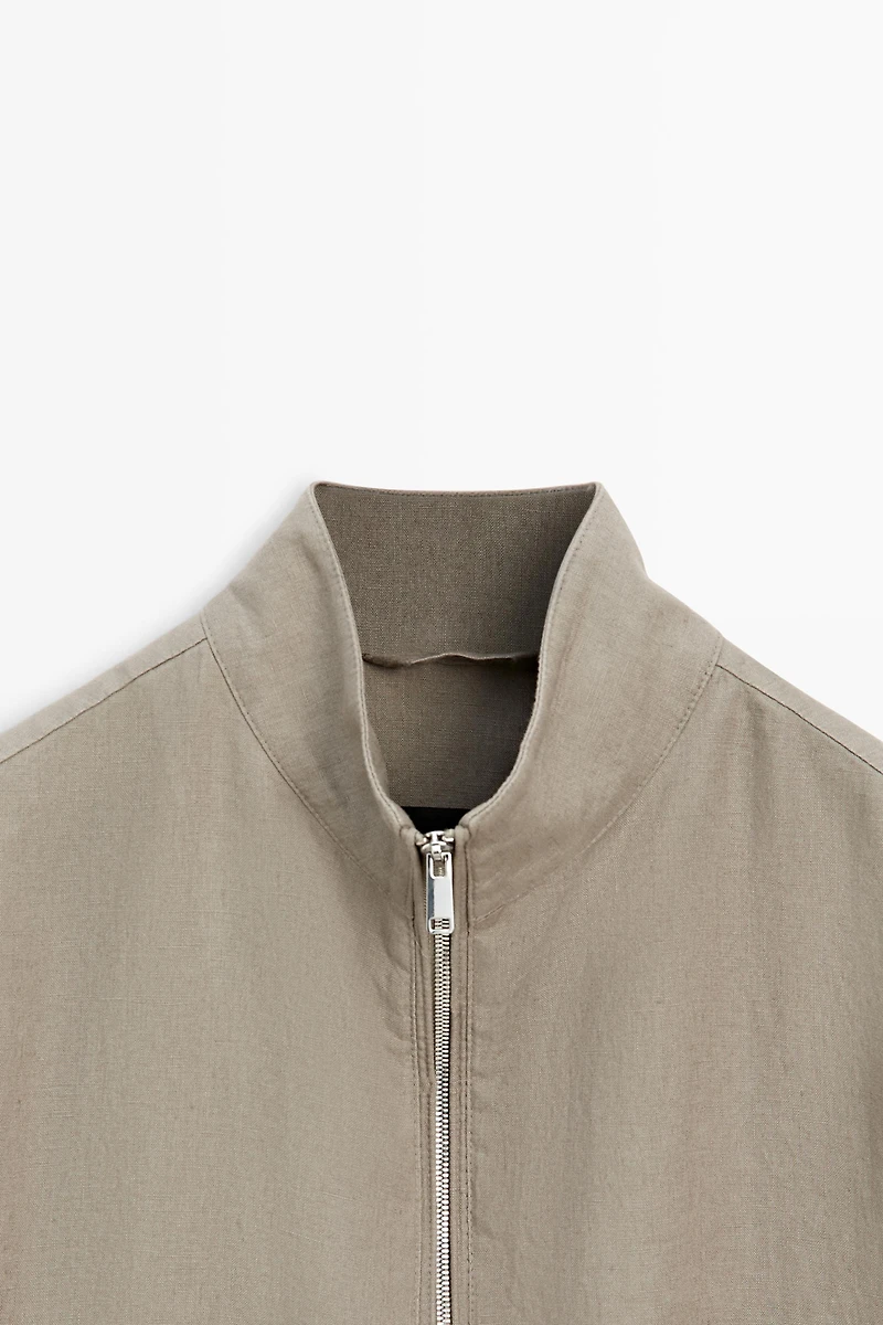 Linen bomber jacket