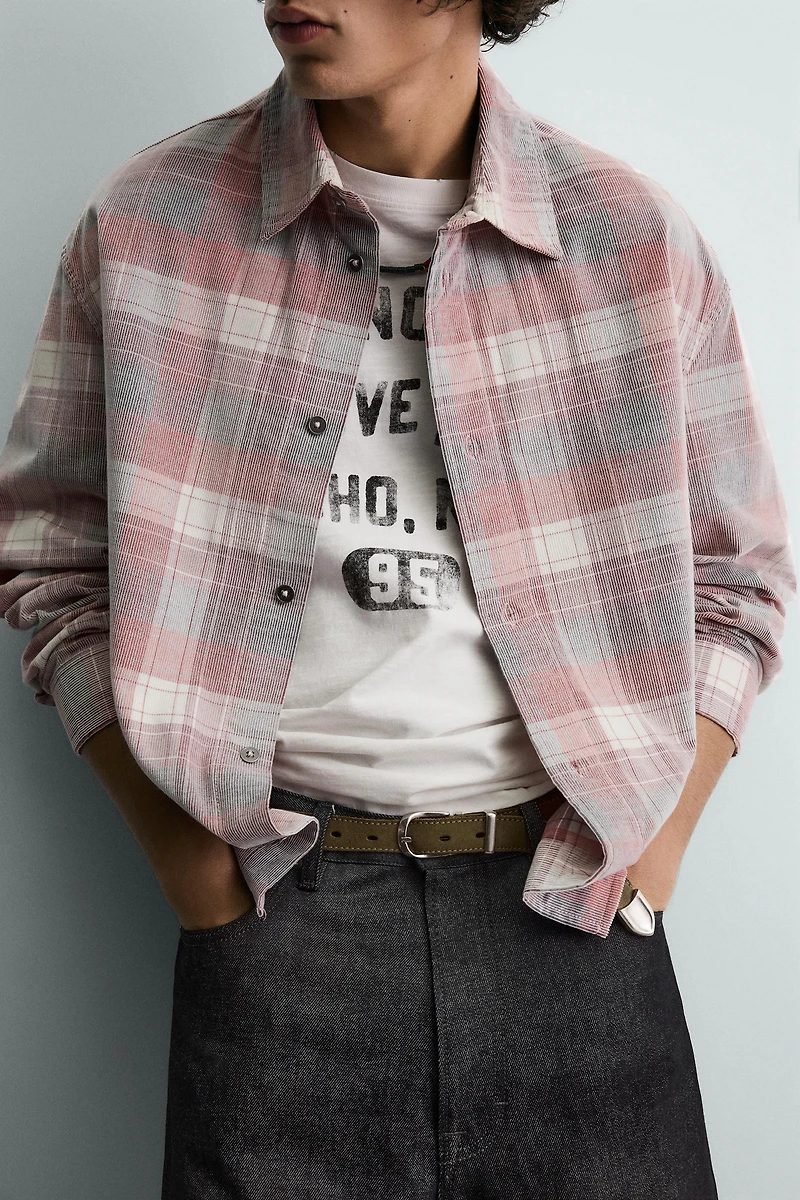 PLAID CORDUROY SHIRT