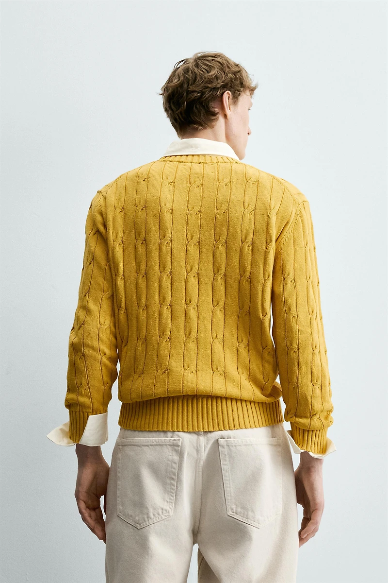 TEXTURED WOVEN COTTON JUMPER