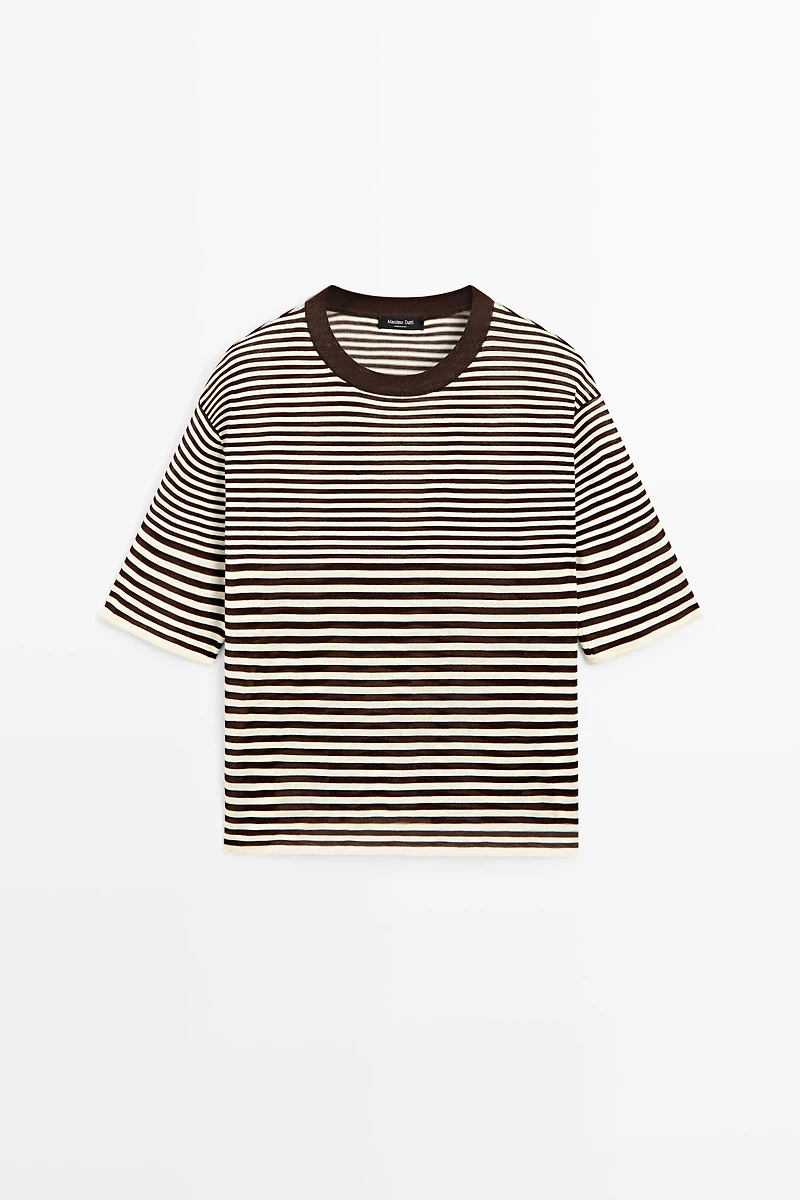 100% cotton short sleeve striped T-shirt