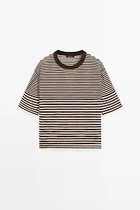 100% cotton short sleeve striped T-shirt