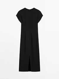 Crepe midi dress