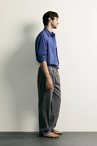 RELAXED FIT PLEATED CHINO PANTS