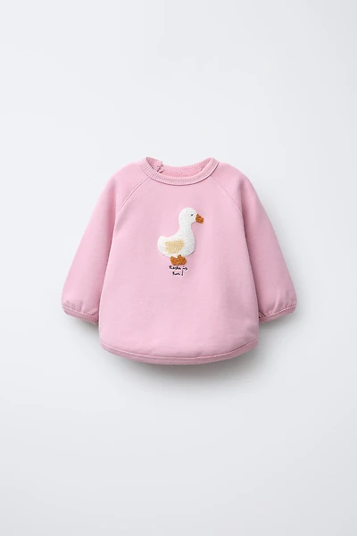 SWEAT PIÈCE EN VELOURS BOUCLÉ